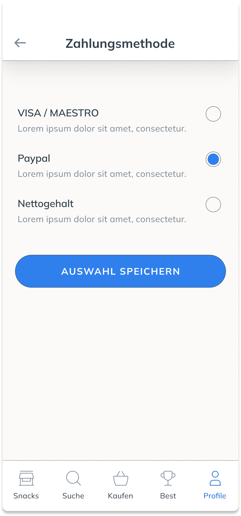 Zahlung: Zahlungsbestätigung mit Guthabenabzug