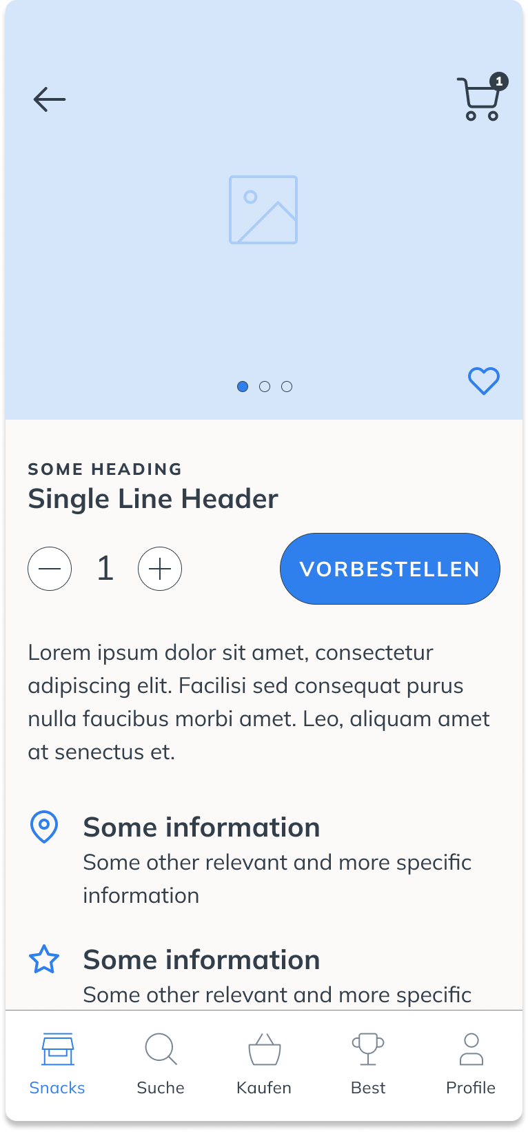 Produktdetail: Produktbild, Nährwerte, Punkte und 1-Touch-Kauf-Button